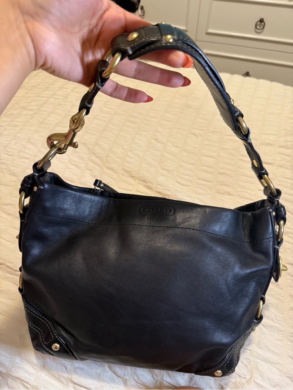 Coach Black Leather Carly Bag